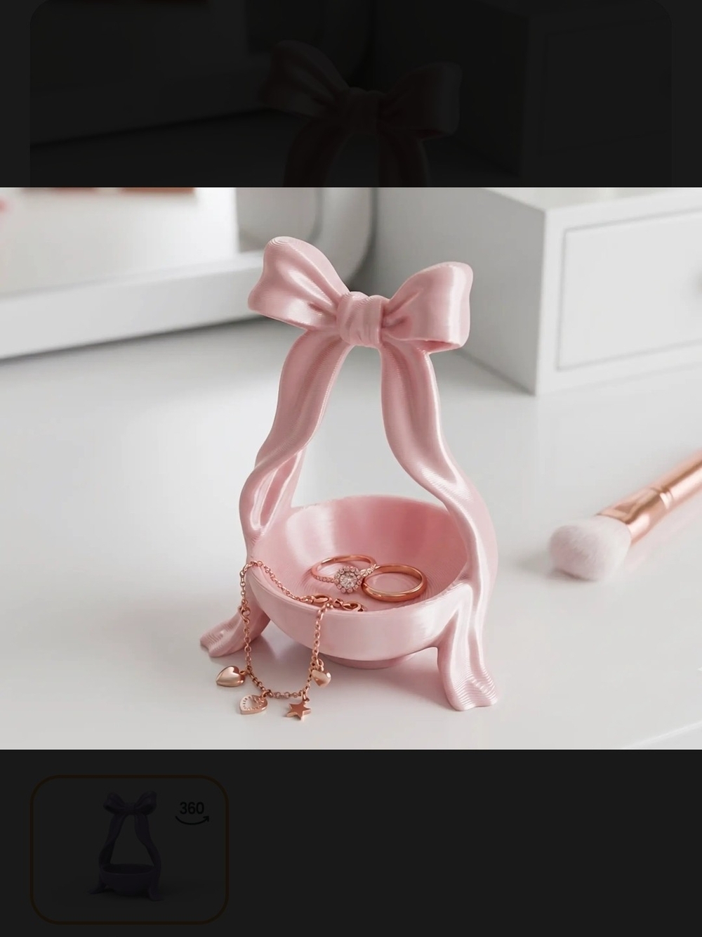 3D Printed Bow Ring Holder Jewelry Dish